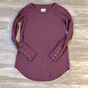 Long sleeve waffle top